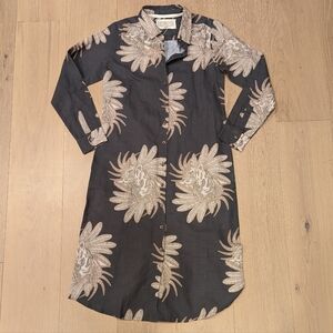 Grey Linen Blend shirt dress